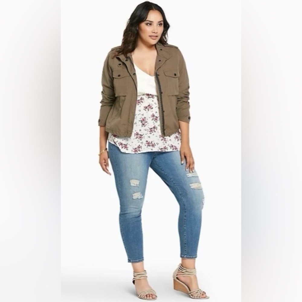 torrid Olive Utility Bomber Jacket Size 0X